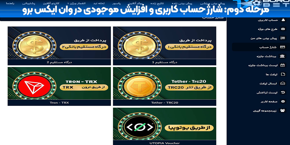 شارژ حساب کاربری و افزایش موجودی در وان ایکس برو